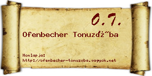 Ofenbecher Tonuzóba névjegykártya